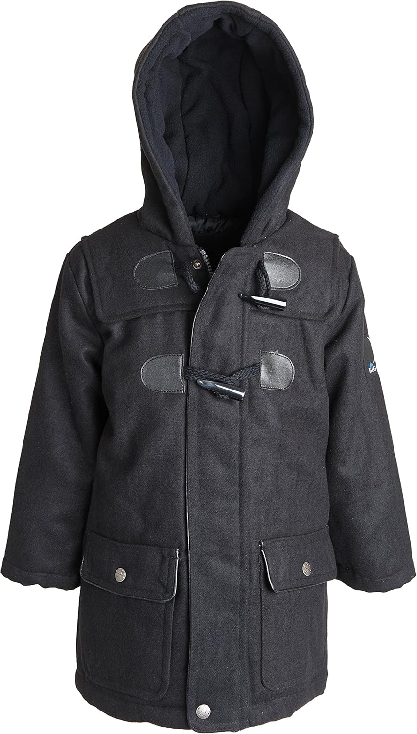 Big Chill Boys and Toddler Toggle Hooded Wool Look Dress Coat Jacket: Clothing