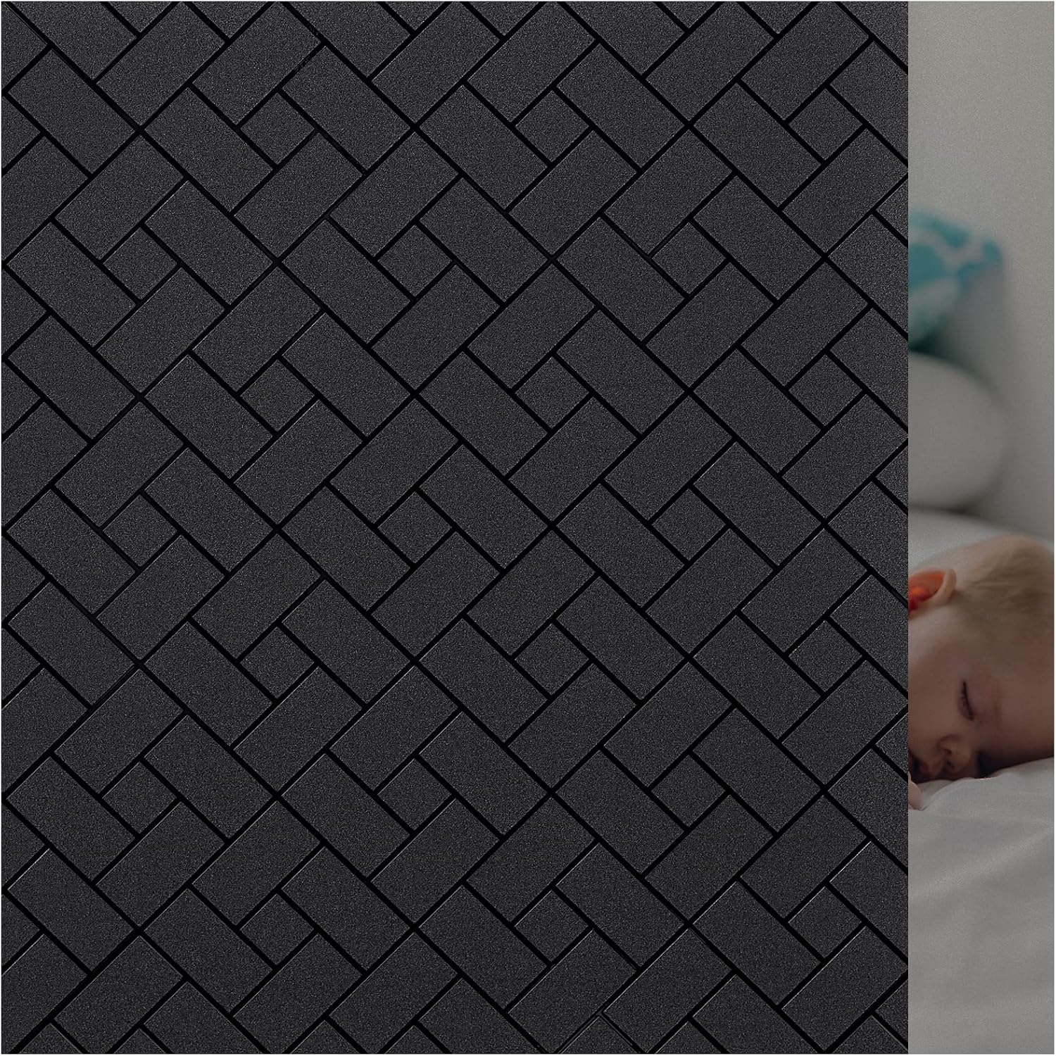 Window Treatments - Coavas Total Blackout Window Film 100% Light Sun Blocking Window Covering Darkening Privacy Heat Control Static Cling Removable No Glue Anti Glare Reflective Film for Home, 17.5 x 78.7 inches