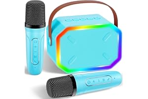 BEAUWOW Karaoke Machine for Kids, Karaoke Gifts for Boys Girls Ages 3 4 5 6 7 8-12 +Year Old Birthday Party, Bluetooth Speaker with 2 Wireless Microphones, 3-12 Years Old Christmas Boys Girl Toys