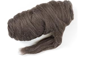 Kondoos Natural Wool Bulk roving, 1 lb. Best Wool for Spinning, arm Knitting, Felting, Chunky Blankets and Tapestry. Natural Colors, un-Dyed. (Mocha, 1 lb)