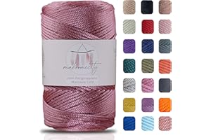 Makromecity, Polyester Macrame Cord 2mm x 250 yards (750 feet) 2mm Polypropylene Dusty Rose Macrame Cord Crochet Macrame Bag Cord Crafts for Wall Hangings, Bags, Underplate, Rug