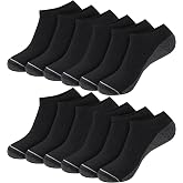 Hanes Men&rsquo;s Max Cushion Low Cut Socks, 6, 8, and 12 Pair Pack, White and Black