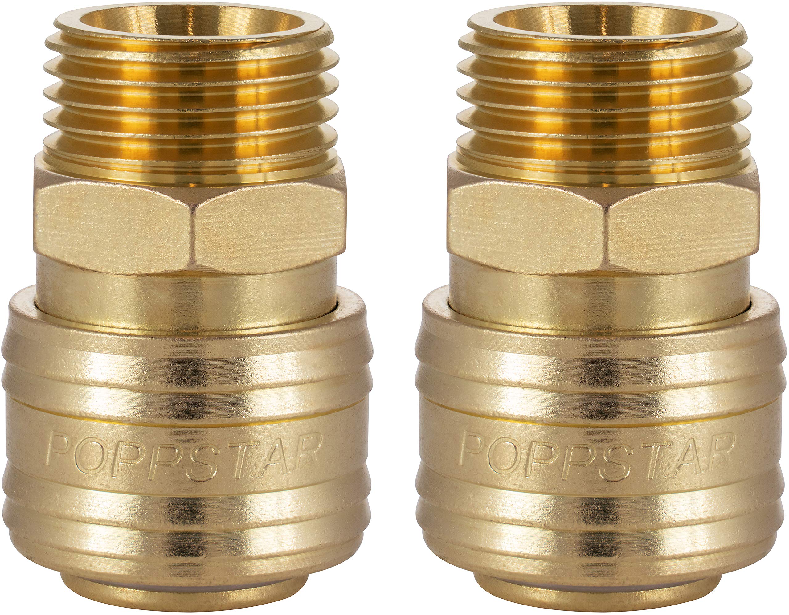 Poppstar 2X Quick Coupling Compressed Air NW 7.2 mm 1/2" External Thread for Compressed Air Fittings