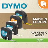 Dymo LetraTag Plastic Tape 12 mm x 4 m Black on White S0721660 view 3