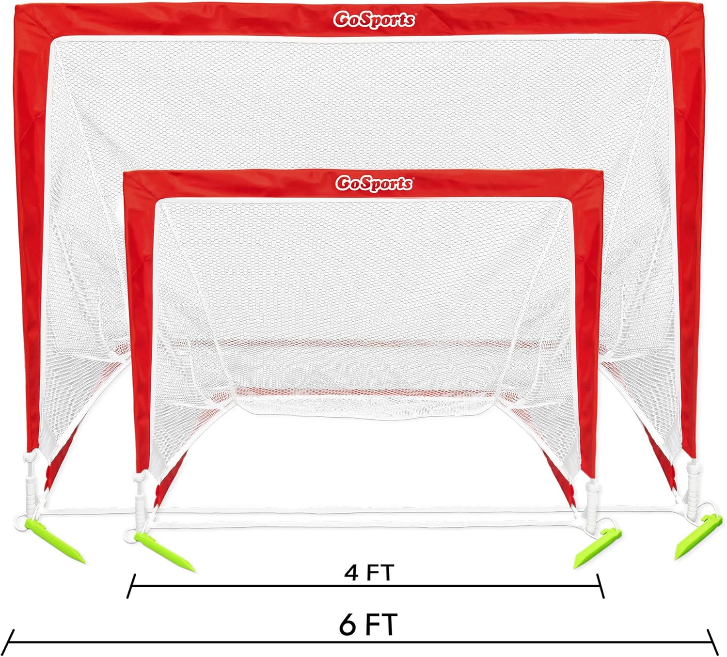 GoSports Premier Portable Pop Up Soccer Goals for Backyard - Kids & Adults - Available in 4' and 6' Sizes : Sports & Outdoors