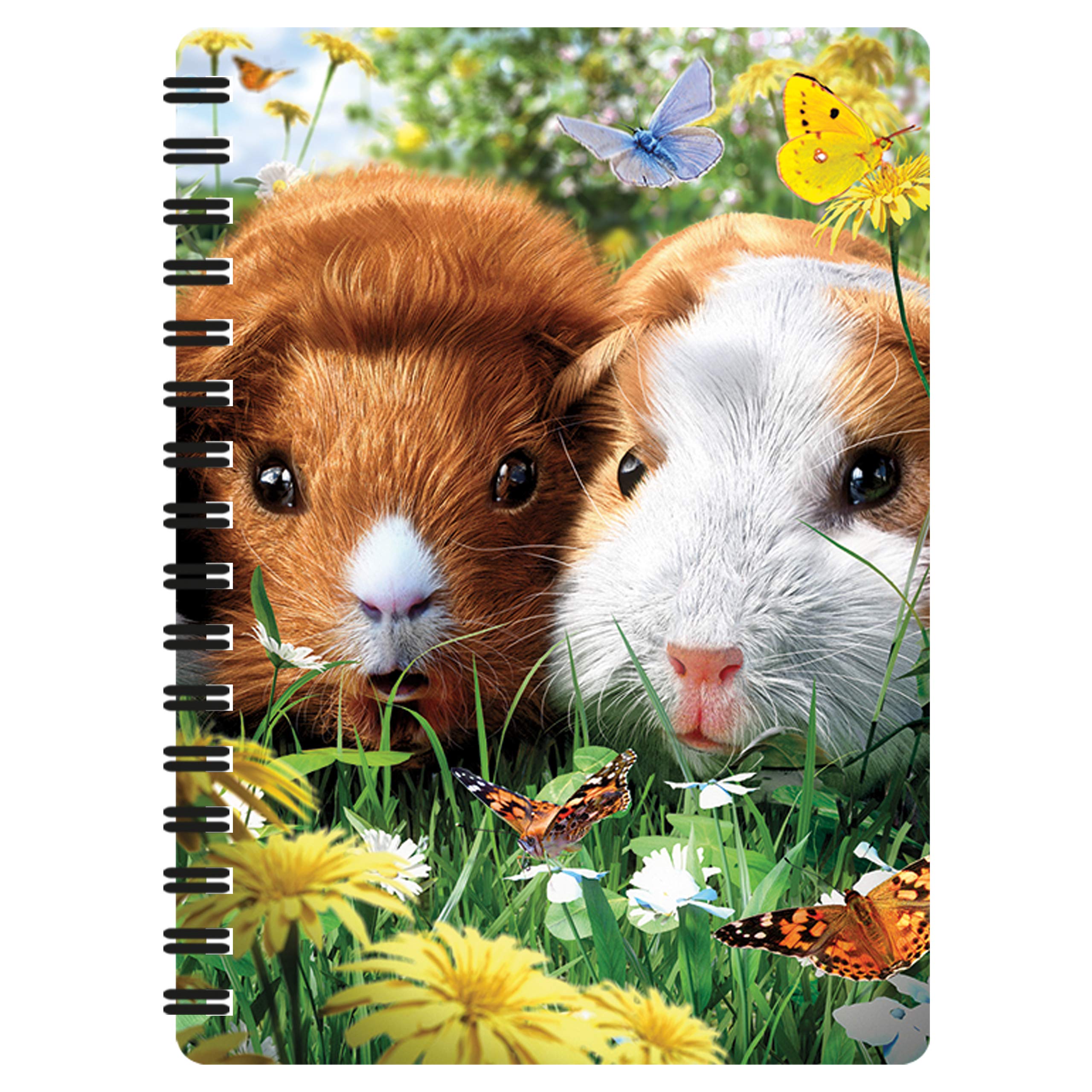 3D LiveLife Jotter - Guinea Pigs from Deluxebase. Spiral Bound A6 Notebook with 80 Plain Recycled Pages. Pocket Sized Animal Notepad, Journal or Drawing Book with Cute Cover