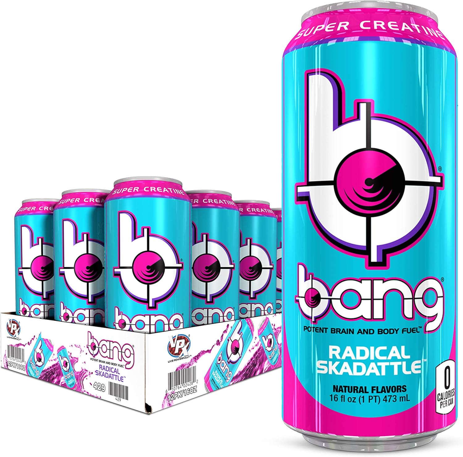 VPX Bang Radical Skadattle Energy Drink, 0 Calories, Sugar Free with