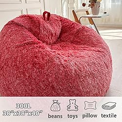 LIFEREVO Soft Red Bean Bag Chair Cover