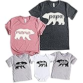 Teeny Fox Mama Bear Papa Sister Brother Baby Cute Matching Outfits Couple Shirts
