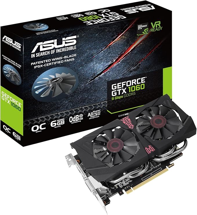 Asus Dual Gtx1060 6g Gaming Nvidia Geforce Grafikkarte ASUS GTX1060-O6G-9GBPS GeForce GTX 1060 6GB - Tarjeta gráfica (NVIDIA
