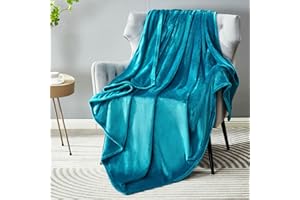 DREAMNINE Soft Cozy Plush Fleece Throw Blanket 50" x 60", Solid Shag Minky Lightweight Lap Fuzzy Flannel Blanket for Bedroom, Luxury Washable Warm Velvet Blankets for Couch Sofa Pet, Breathable, Teal