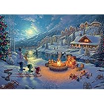 ディズニー How it Works in thecountry Disney puzzle features Mickey and Minnie celebrating Christmas