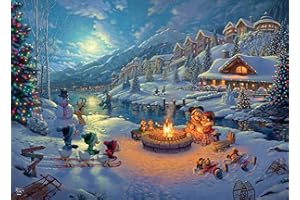 Ceaco - Thomas Kinkade - Disney Dreams Collection - Holiday - Mickey and Minnie Christmas Lodge - 1000 Piece Jigsaw Puzzle