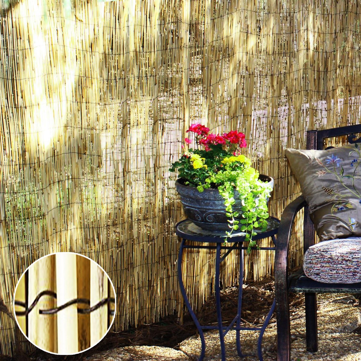 FB FunkyBuys® Natural Garden Peeled Reed Fence Fencing and Screening