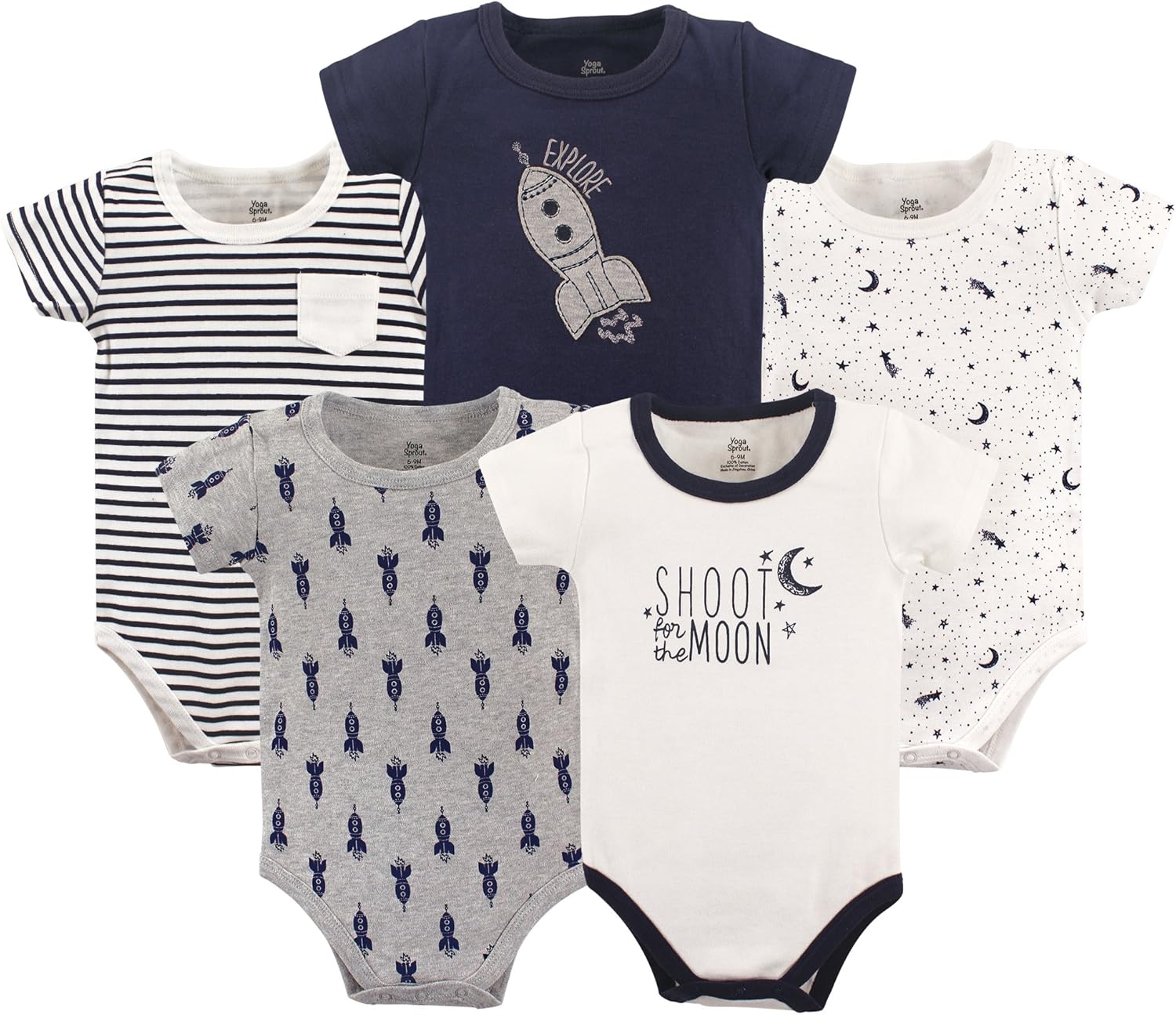 Yoga Sprout Unisex Baby Cotton Bodysuits: Clothing