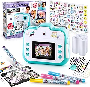 Canal Toys - Photo Creator - 3-in-1-Sofortbildkamera in Türkis - + 2 Modi: Selfie- und Videokamera - Geschenkkamera für Kinder ab 8 Jahren - 4 Rollen - 250 Aufnahmen - CLK 001