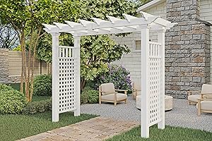 Vita Fairfield Grande White Vinyl Arbor 86.5"x88"