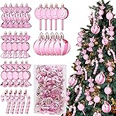 Christmas Candy Cane Lollipop Ornaments for Christmas Tree 30Pcs Xmas Plastic Peppermint Christmas Tree Hanging Ball Pendants for Xmas Party Indoor New Year Holiday Home Decorations (Pink)