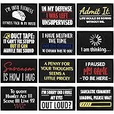 Haull 24 Pcs Funny Sayings Patches Loop and Hook Set, Colorful | Sew on Hat, Applique Badge Sticker, Sarcasm Military Patches, Xmas Backpacks Fabrics Jeans Vest Coat Bikers Rockers Hipsters