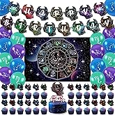 ADIANZI Zodiac Scorpio Party Decorations Zodiac Gifts Scorpio Backdrop Happy Birthday Banner Cake Topper Scorpio Birthday Party Decor
