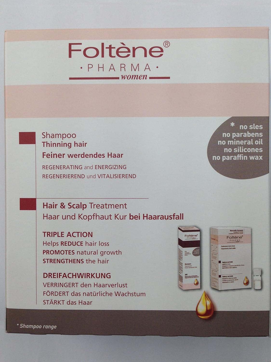 Foltene Pharma Hair & Scalp Treatment 12 x 8.3ml Plus 1 Shampoo for
