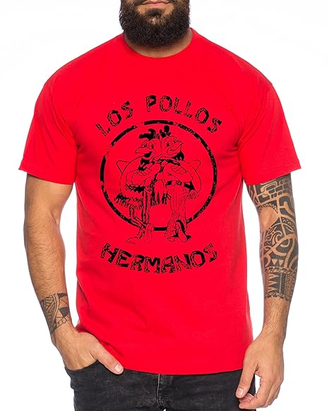 Used Look Los Pollos Herren T-Shirt Heisenberg Hermanos Bad Mr White Breaking