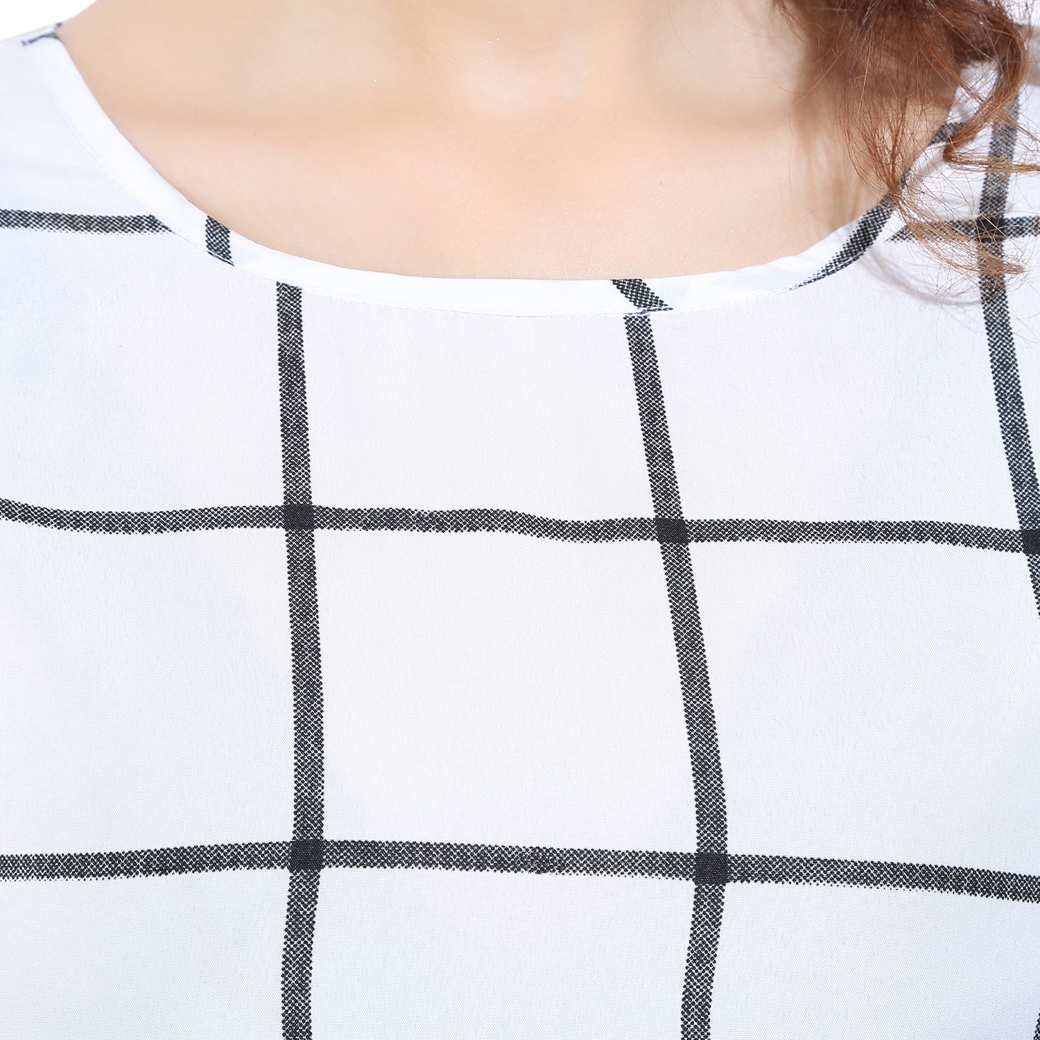 mallory winston white window pane sleeveless women's top