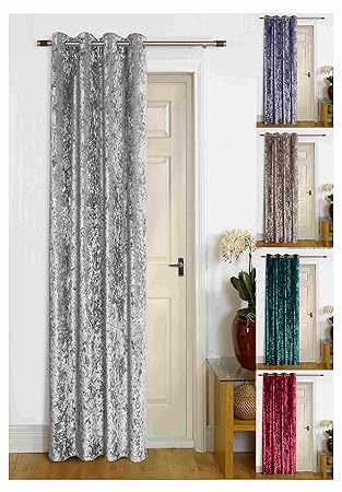 Umlout Argra Grey Thermal Crush Velvet Winter Door Curtains Saves