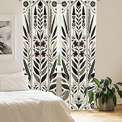 Ambesonne Nature Window Curtains, Boho Composition