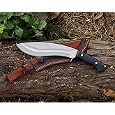 prime damascus Kukri Machete Knife with Sheath Full Tang- Fixed Blade Cool Tool for Bushcraft and Camping- Best Handmade Gift for Men