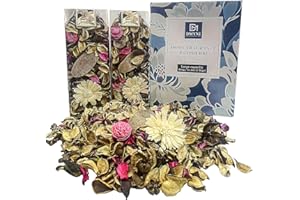 DMYNI Scented Potpourri Bowl Filler for Home Decor, 21.2 oz Dried Flower Potpourris Bags, Decorative Pot pourri Mix for Spring, Summer, Fall & Winter (Natural, Vanilla Potpourri)