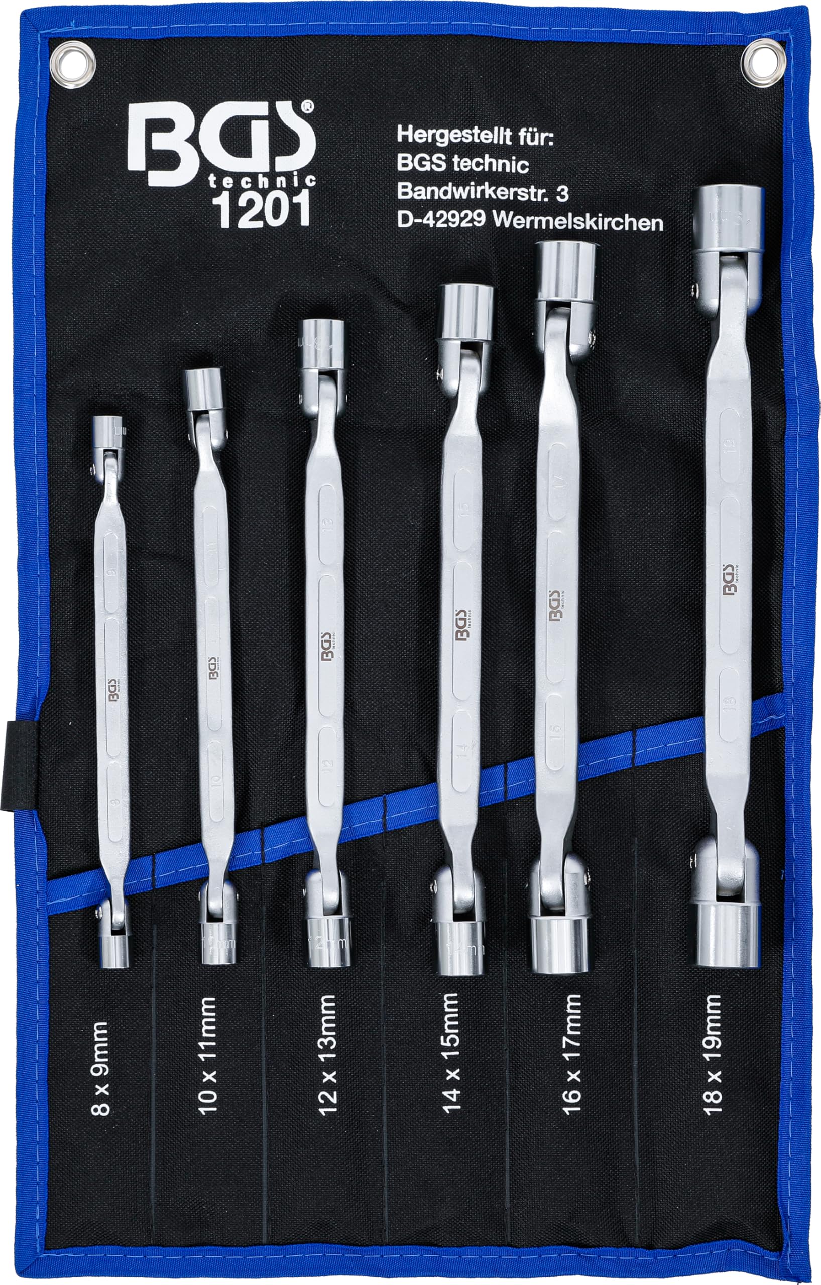 BGS 1201 | Double Ring Spanner Set with flexible Heads | 6 pcs.