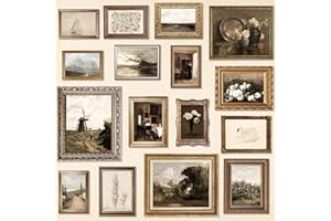 97 Decor Antique Wall Decor - 16 Pcs Vintage Wall Art Prints, Antique Pictures Landscape Painting, French Country Decor Botanical Posters, Moody Gallery Wall Pictures For Home Bedroom (unframed)