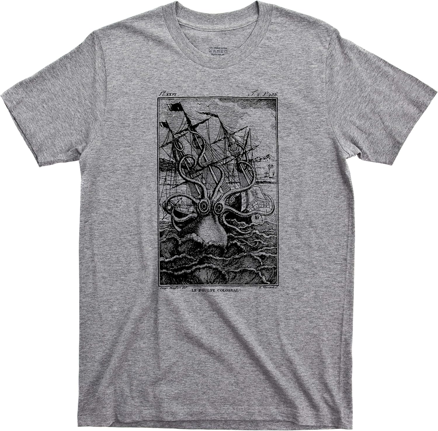 Kraken Attack T Shirt Giant Octopus Squid Shark Attack Davy Jones Ship Ocean Sea Monster Tee