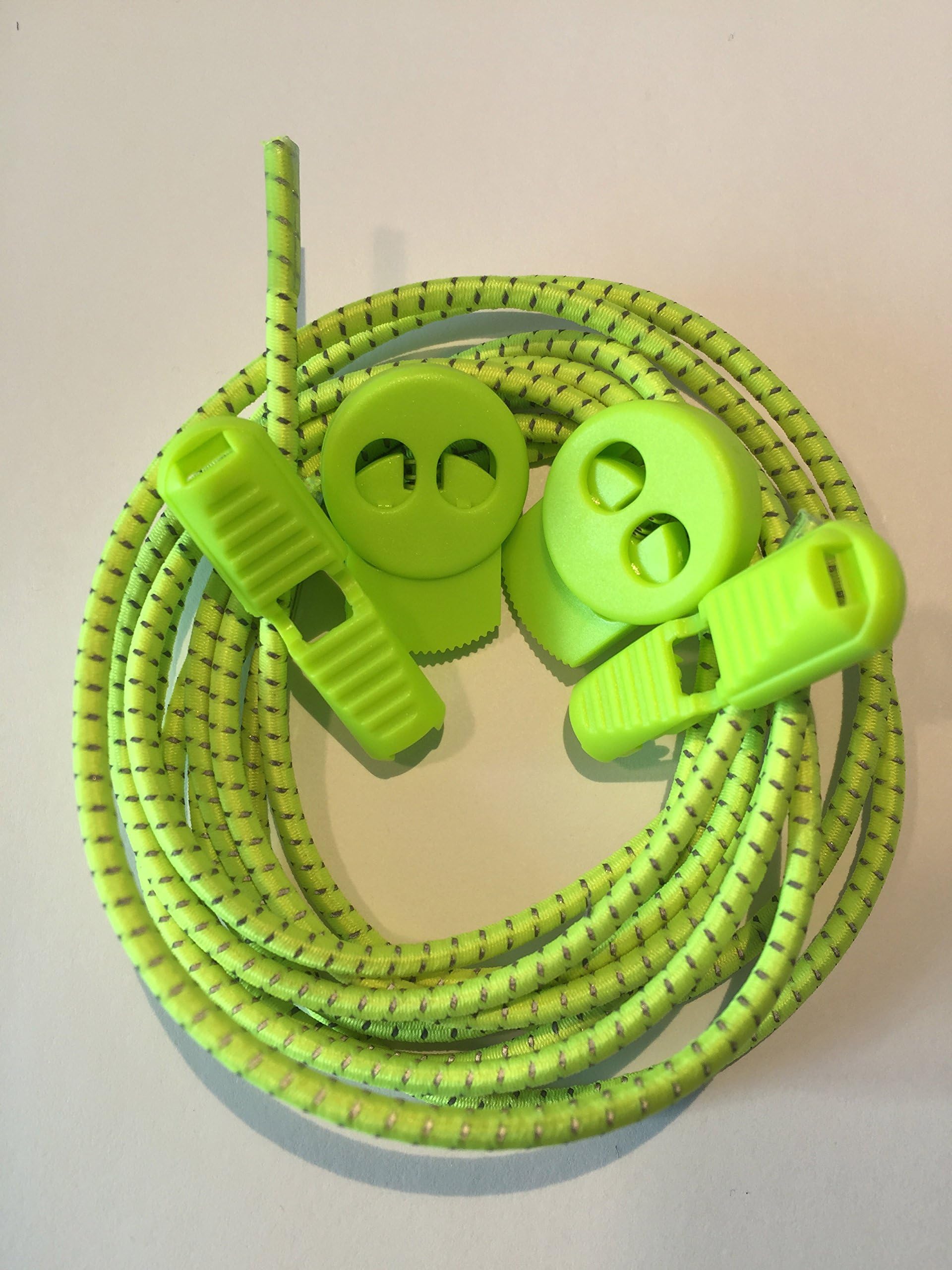 EREV Sport 3M No Tie Tri Elastic Shoelaces Triathlon (Neon Yellow)