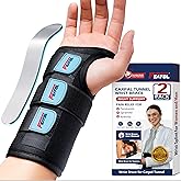 FEATOL Carpal Tunnel Wrist Brace Night Support 2 Pack - Wrist Splint for Pain Relief Tendonitis, Sprained, Arthritis - Metal Splint Stabilizer With Hand Brace -FOR Sleeping Women Men -Right&Left(M/L)