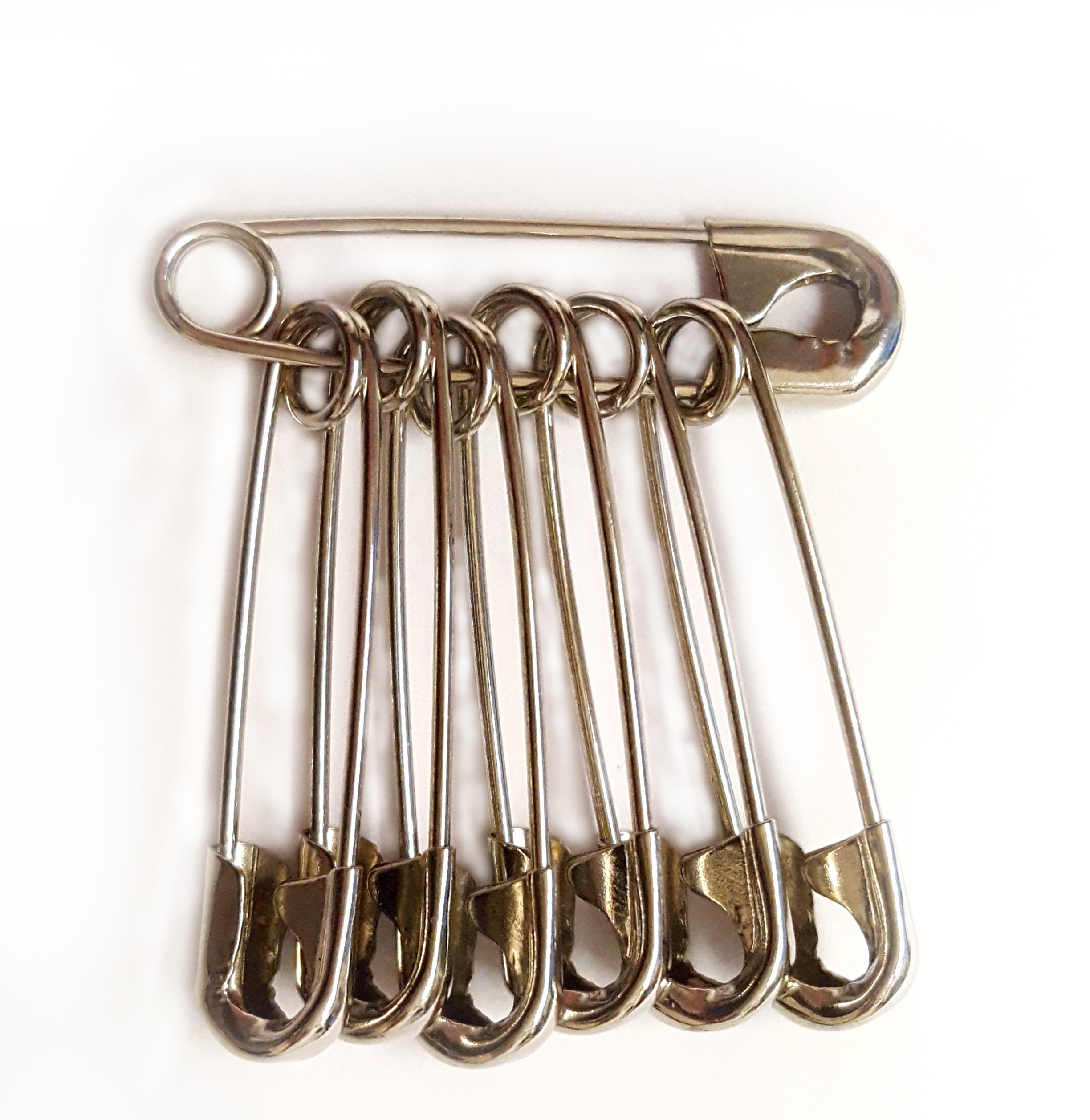 100-Pack Extra Large Safety Pins (2 Inch, Silver) – Heavy Duty, Rust-Resistant Pins for Clothing, Diapers, Sewing, Hijabs, Laundry & Crafting