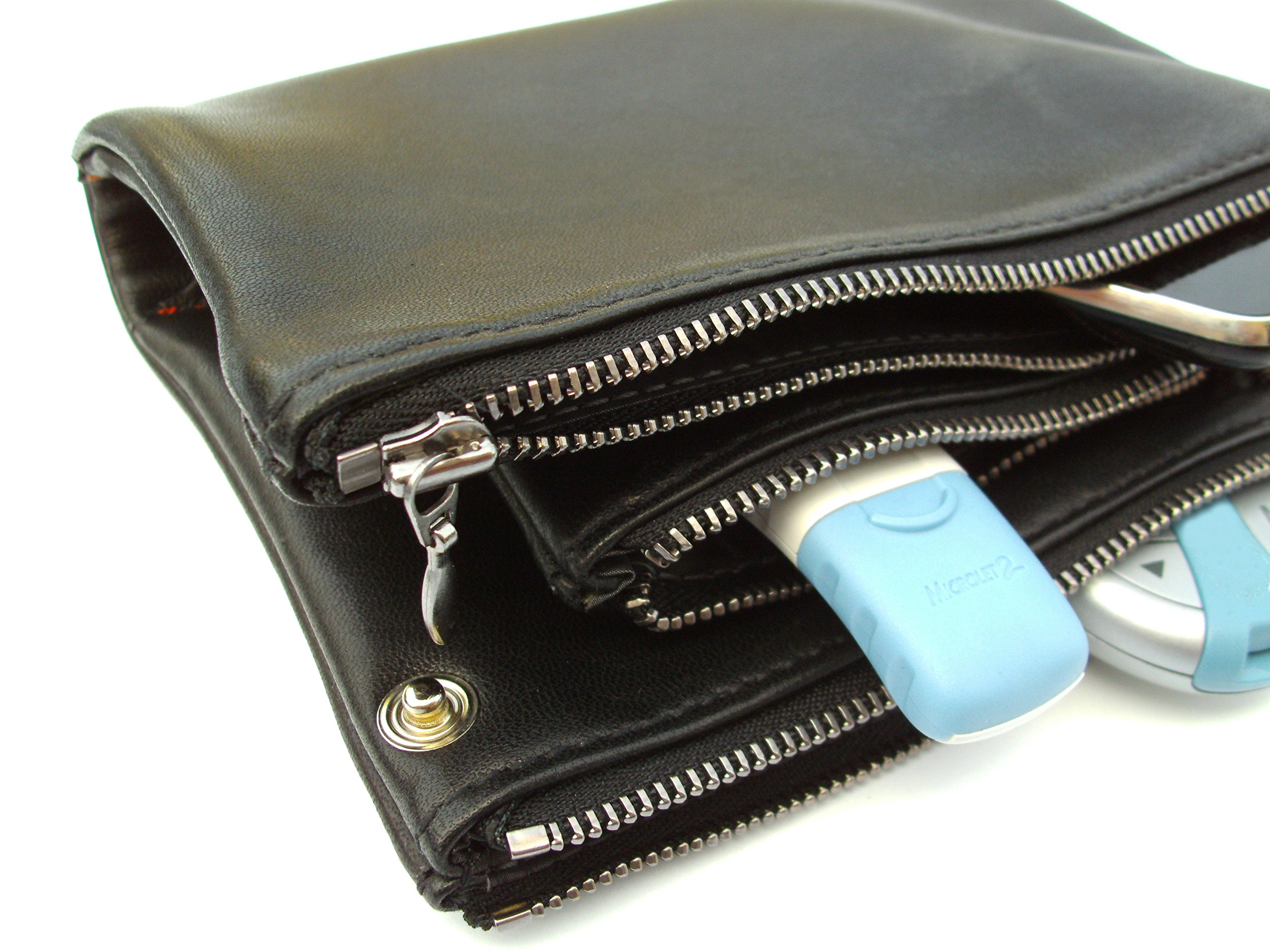 diabag Diabetic Bag Pouch Leather Black for Diabetes Supplies, 104 (19 x 14 x 2.5 cm)