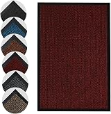 Homatz Indoor Door Mat Heavy Duty Rubber Non Slip Washable 40x60cm Red