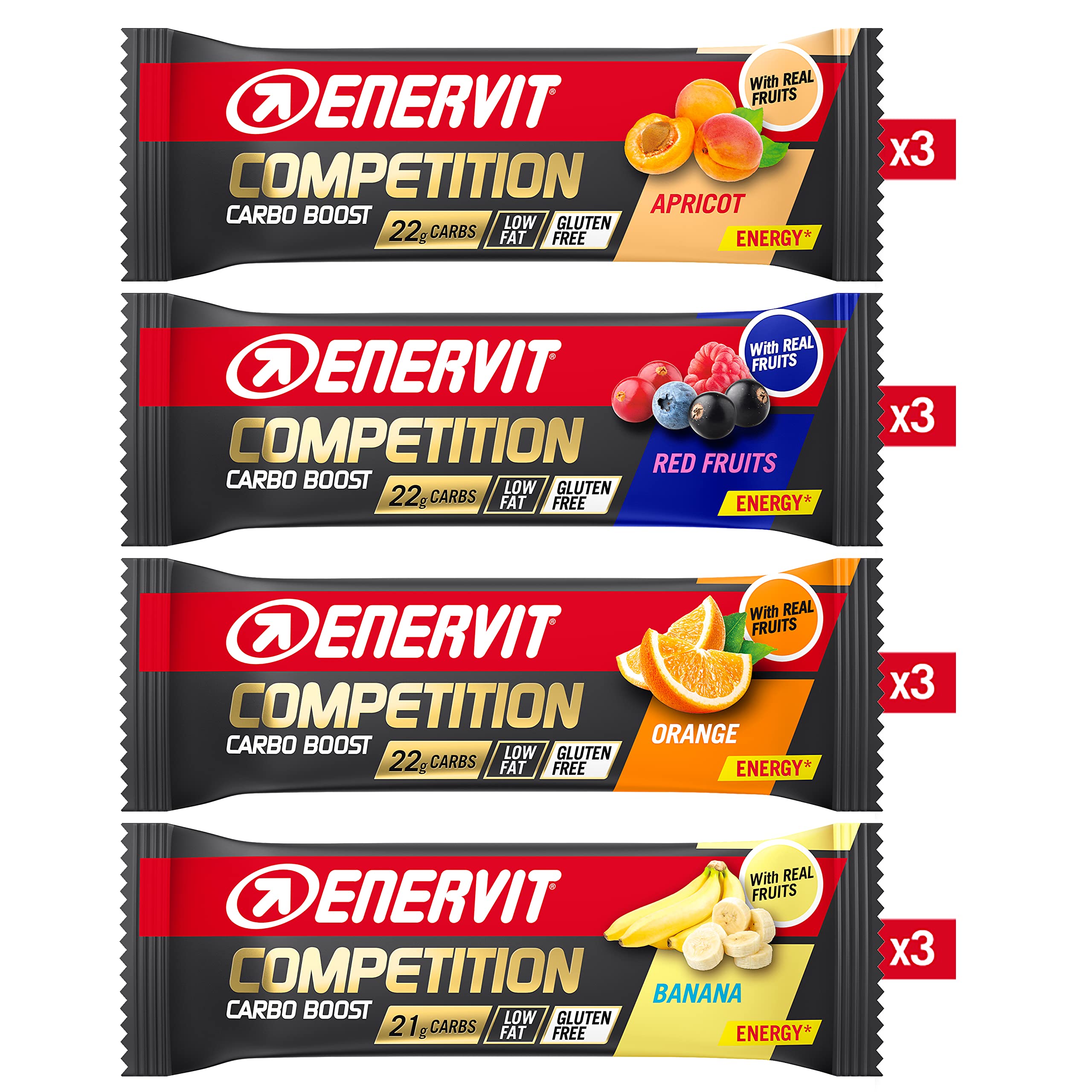 Enervit Competition Energy Bar (Mixed, Box of 12 Bars)