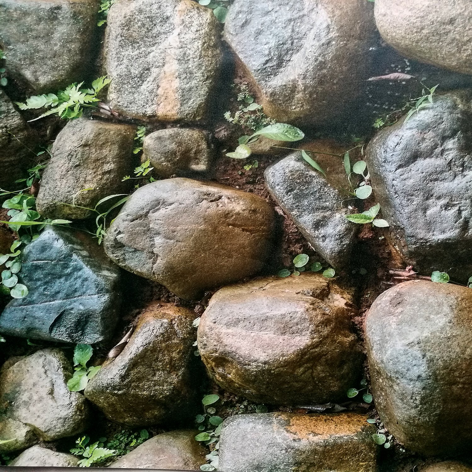 MICKYU 3D Removable Wall Stickers Imitation Pebble Waterproof PVC Self-adhesive Wallpaper Sticker for Living Room Bedroom Bar Restaurant Kitchen Decor 1.47 x 33 Ft