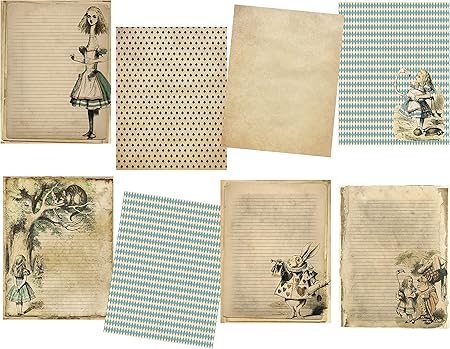 Download Alice In Wonderland Collage All About Alice Printed Junk Journal Kit Scrapbooking Pages Scrapbooking Papercraft Sirba Communication Com