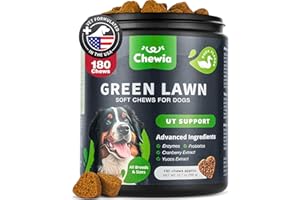 CHEWIA Grass Burn Spot Chews for Dogs - Dog Urine Neutralizer for Lawn - Grass Savers for Dog Urine - Dog Pee Lawn Spot Saver Caused by Dog Urine - Grass Treatment Rocks - Probiotics, Enzymes & Multivitamins