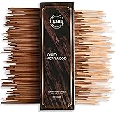 Oud Agarwood Incense Sticks - Pack of 100 Insence-Sticks - Inciensos Aromaticos Made with Natural Agarwood Essential Oil - Scented Inscents Non Toxic Agarbatti Insense