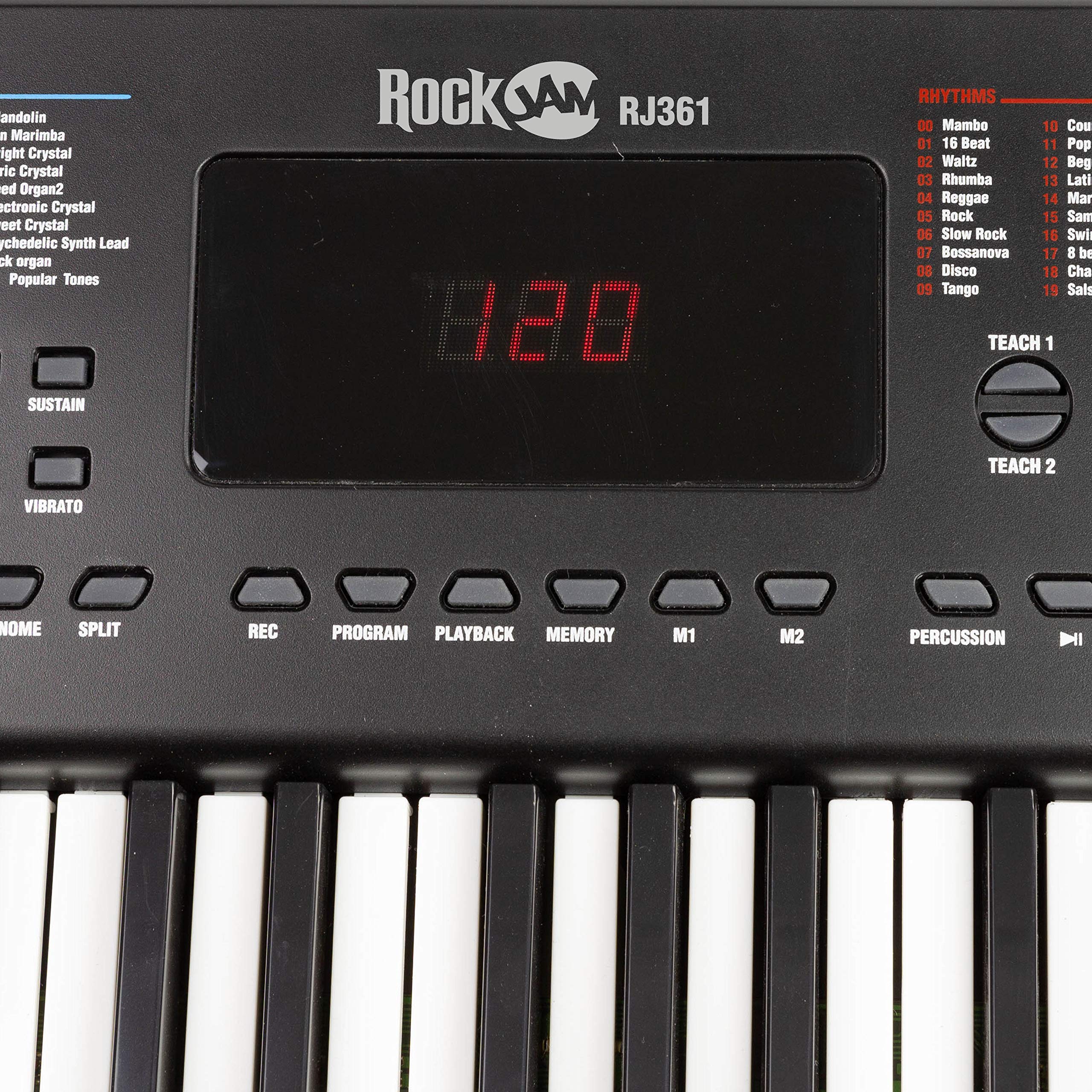 RockJam 61 Key Compact LED Keyboard Piano