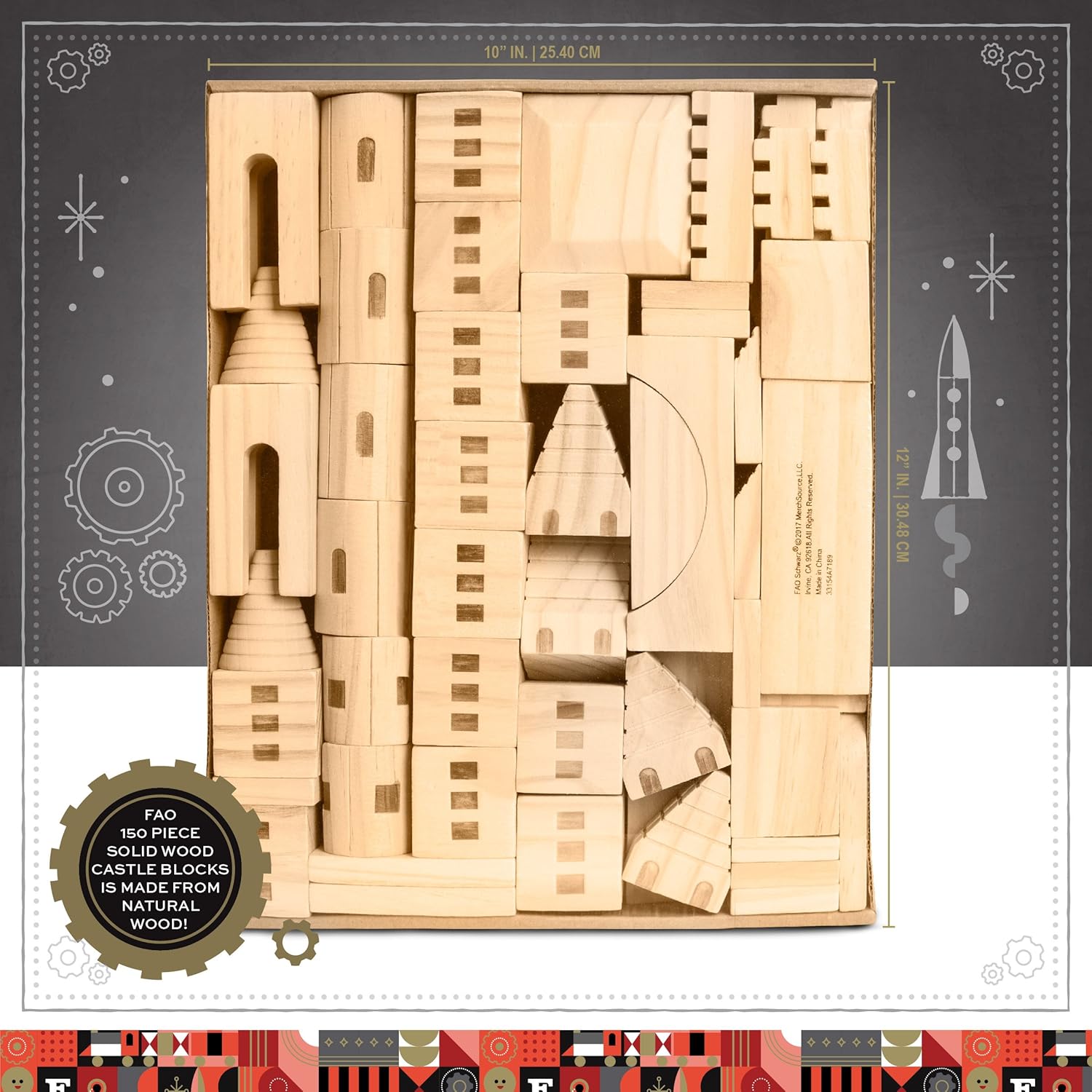 wooden castle block set