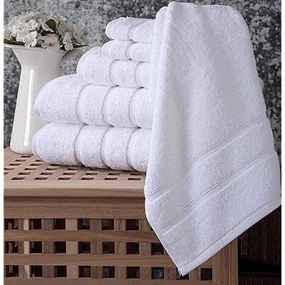 Buy Upthrone Turkish Cotton White Bath Towels Set Bathroom Towels Turkish Bath Towel Set For Bathroom Turkish Cotton Bath Towels Set Of 6 Online In Poland B08q39gbvk