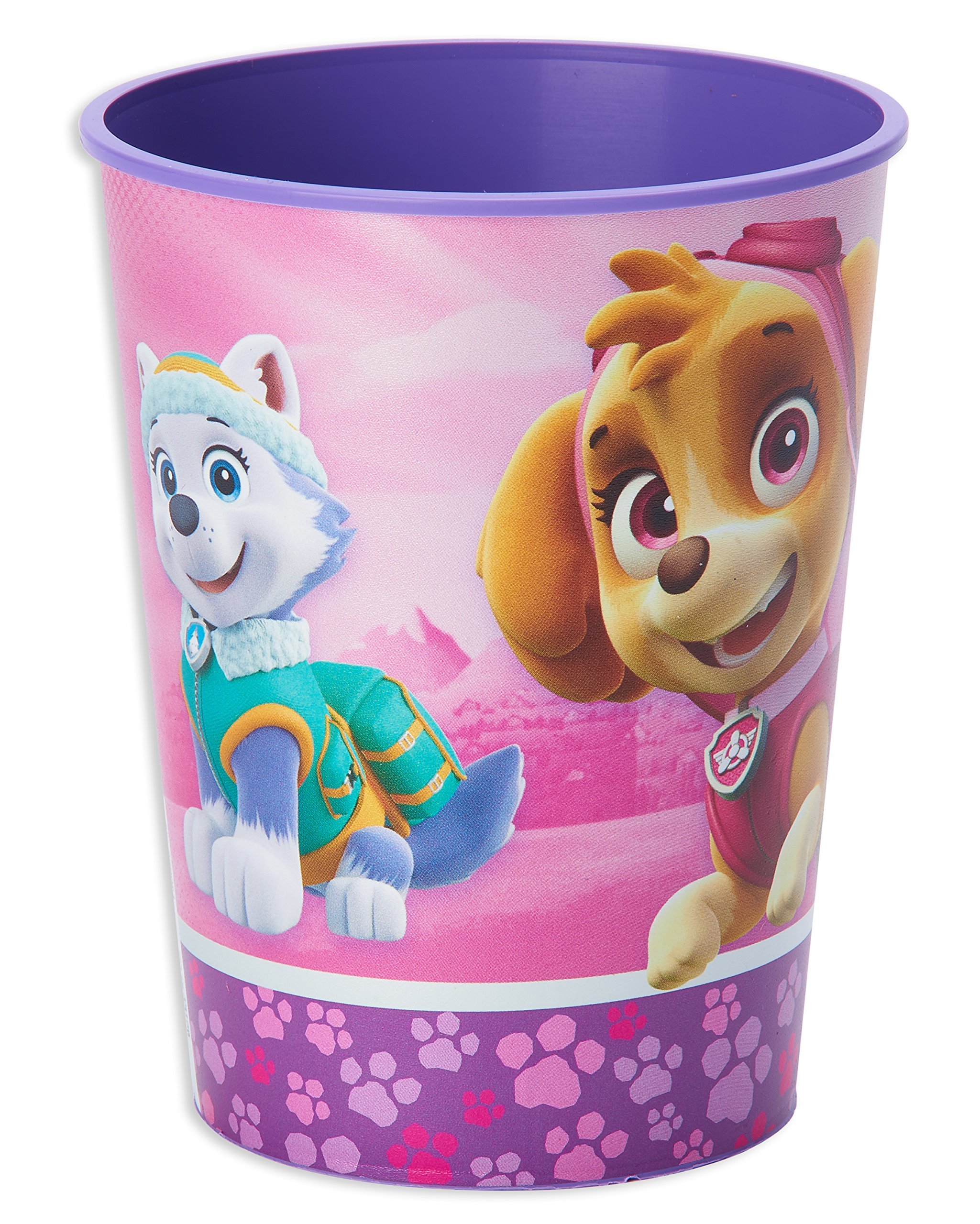 American Greetings Paw Patrol Party Supplies, Pink Plastic Cups (12-Count) & Paw Patrol Party Supplies, 16 oz. Reusable Plastic Party Cups (12-Count)