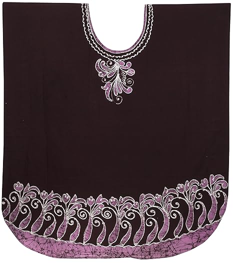 LA LEELA Frauen Damen Baumwolle Kaftan Tunika Batik Kimono freie Größe Lange Maxi Party Kleid für Loungewear Urlaub Nachtwäsc
