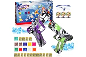 QOGELY Gel Ball Blaster Splat Orby Gun 2024 Advent Calendar, Gel Gun Blasters with Target, Christmas 24 Days Countdown Stocking Stuffers for Ages 14+